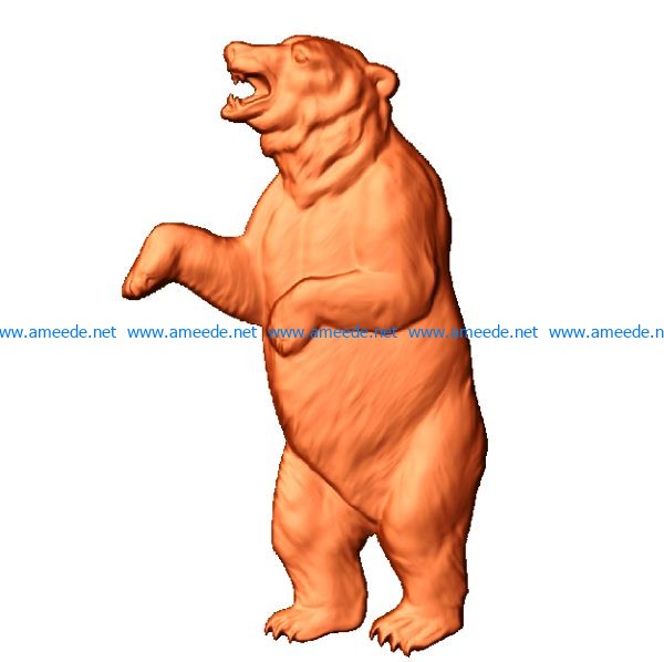 3D Model STL for CNC Router Artcam Aspire Bear Bears Grizzly Pano Animal D290 