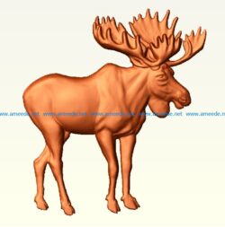 Deer herd leader file stl free vector art 3d model download for CNC