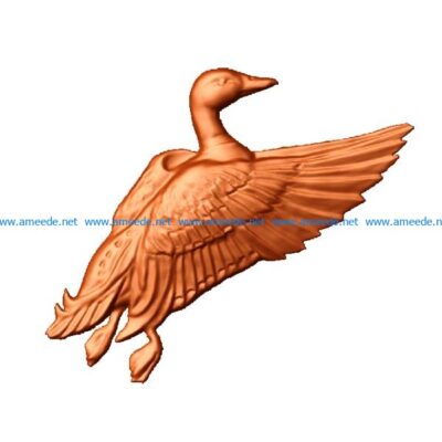 The duck takes off file stl free vector art 3d model download for CNC
