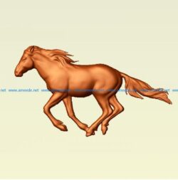 White horse file stl free vector art 3d model download for CNC