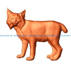 Wild cat file stl free vector art 3d model download for CNC