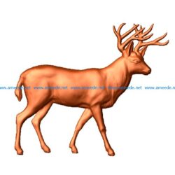 adult deer file stl free vector art 3d model download for CNC