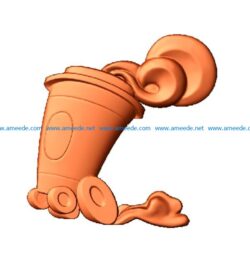 hot juice cup file stl free vector art 3d model download for CNC