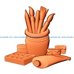 painting tools file stl free vector art 3d model download for CNC