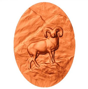 picture of a mountain goat standing on a cliff file stl free vector art 3d download for CNC
