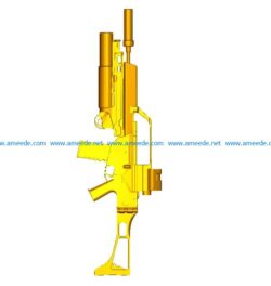 Assault Rifle file free vector art 3d model download for CNC