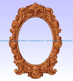 Baroque Mirror file STL for Artcam and Aspire jdpaint free vector art 3d model download for CNC