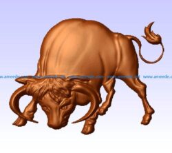 Bas-relief Buffalo file STL for Artcam and Aspire jdpaint free vector art 3d model download for CNC