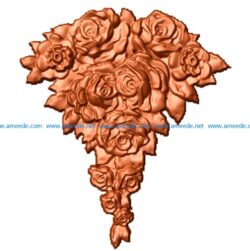 bunches of roses file 3dClip free vector art 3d model download for CNC