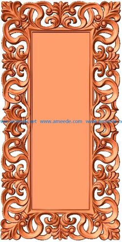 Carved Decorative Mirror Frame file 3dClip free vector art 3d model download for CNC