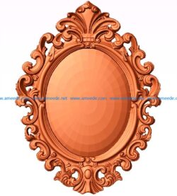 Carved Mirror Frame file 3dClip free vector art 3d model download for CNC
