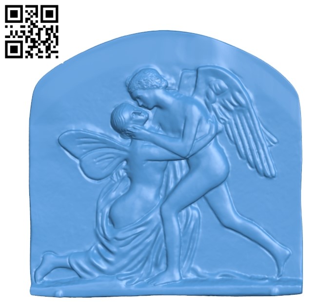 Cast of Cupid and Psyche file stl for Artcam and Aspire free vector art 3d model download for CNC