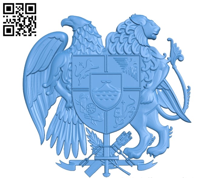 Coat of arms of Armenia file STL for Artcam and Aspire free vector art 3d model download for CNC