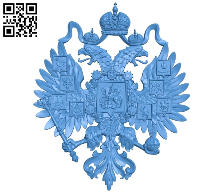 Coat of arms of the Russian Empire file STL for Artcam and Aspire free vector art 3d model download for CNC