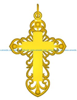 Cross simple without crucifix file RLF Artcam and Aspire free vector art 3d model download for CNC