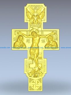 Crucifix file RLF Artcam and Aspire free vector art 3d model download for CNC