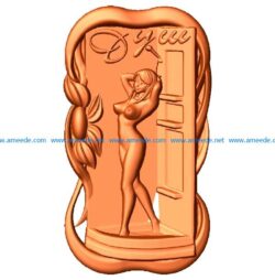 Girl in the shower file STL for Artcam and Aspire jdpaint free vector art 3d model download for CNC
