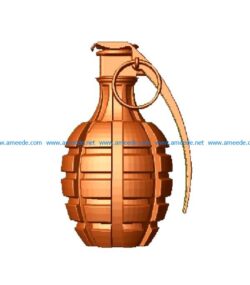 Grenade file STL for Artcam and Aspire jdpaint free vector art 3d model download for CNC