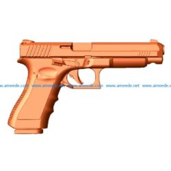Gun GLOCK file STL for Artcam and Aspire jdpaint free vector art 3d model download for CNC