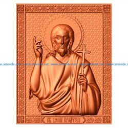 Icon John the Baptist 1 file STL for Artcam and Aspire jdpaint free vector art 3d model download for CNC