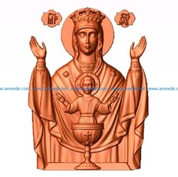 Mother of God Chalice Sign without salary file STL for Artcam and Aspire jdpaint free vector art 3d model download for CNC
