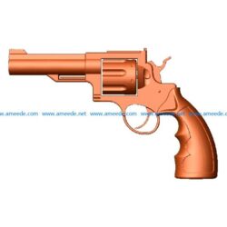 Gun revolver file STL for Artcam and Aspire jdpaint free vector art 3d model download for CNC