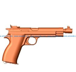 SIG P210 Pistol file STL for Artcam and Aspire jdpaint free vector art 3d model download for CNC