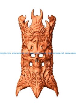 Skull Totem Pole file STL for Artcam and Aspire jdpaint free vector art 3d model download for CNC