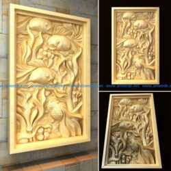 Underwater Relief carving pattern A000334 file max or obj free vector art 3d model download for CNC