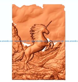 Unicorn file STL for Artcam and Aspire jdpaint free vector art 3d model download for CNC