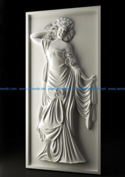 Woman silhouette file obj free vector art 3d model download for CNC