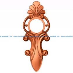 Wood Carving Hand Mirror Frame file 3dClip free vector art 3d model download for CNC
