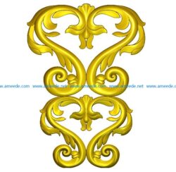 Wood carving pattern A000254 file stl free vector art 3d model download for CNC
