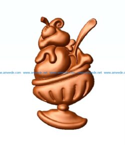 cup ice cream file 3dClip free vector art 3d model download for CNC