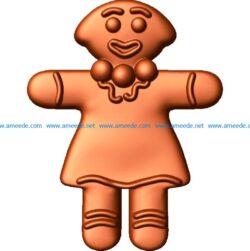 doll file 3dClip free vector art 3d model download for CNC