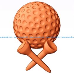 golf icon file 3dClip free vector art 3d model download for CNC