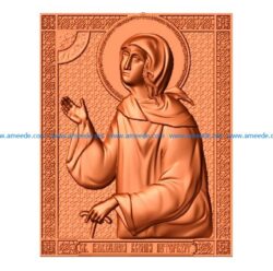 icon of Xenia the Blessed file STL for Artcam and Aspire jdpaint free vector art 3d model download for CNC
