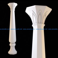 pillar pattern design A000347 file FBX free vector art 3d model download