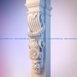 Pillar pattern design A000351 file obj free vector art 3d model download