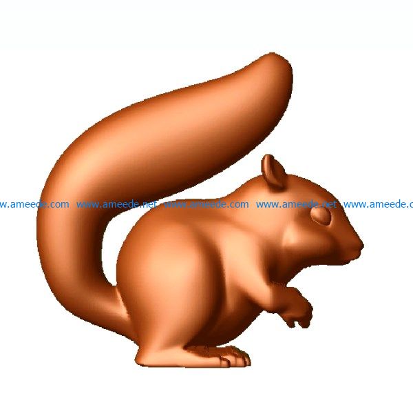 3D STL Model for CNC Router Carving Artcam Aspire Animal Squirrel Moon D119 