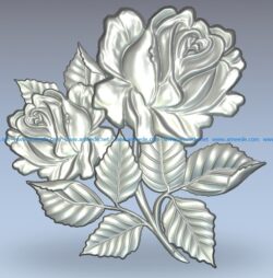 A bunch of rose blooms wood carving file stl for Artcam and Aspire jdpaint free vector art 3d model download for CNC