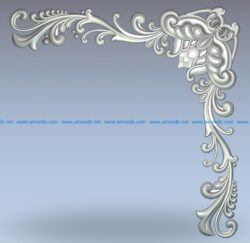 A corner wall pattern wood carving file stl for Artcam and Aspire jdpaint free vector art 3d model download for CNC