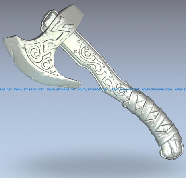 Aboriginal ax wood carving file stl for Artcam and Aspire jdpaint free vector art 3d model download for CNC