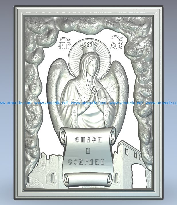 Angel file RLF for Artcam 9 and Aspire free vector art 3d model download for CNC wood carving