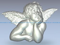 Angel ico wood carving file STL for Artcam 9 and Aspire free vector art 3d model download for CNC
