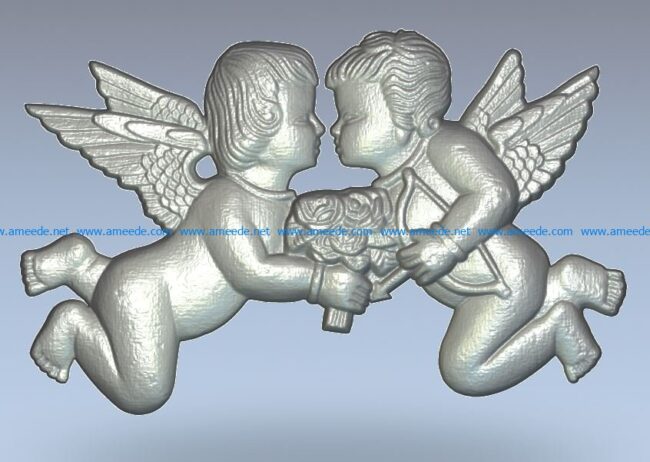 Angels wood carving file STL for Artcam 9 and Aspire free vector art 3d model download for CNC