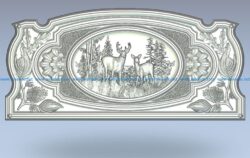 Backgammon Hunting two deer in the forest wood carving file stl for Artcam and Aspire jdpaint free vector art 3d model download for CNC