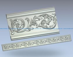Baguette wire flower molding wood carving file stl for Artcam and Aspire jdpaint free vector art 3d model download for CNC