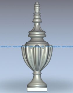 Baluster wood carving file STL for Artcam 9 and Aspire free vector art 3d model download for CNC