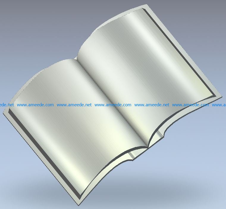 Book wood carving file stl for Artcam and Aspire jdpaint free vector art 3d model download for CNC